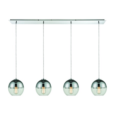 Elk Lighting Revelo 4-Lght Linear Pndnt Chrme w/Clr and Chrme-plated Glass 10492/4LP